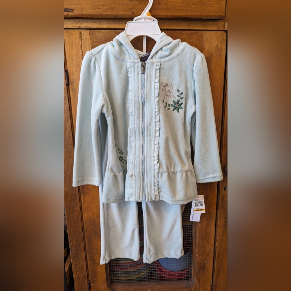 CALVIN KLEIN Velour Toddler Jacket Pant Set